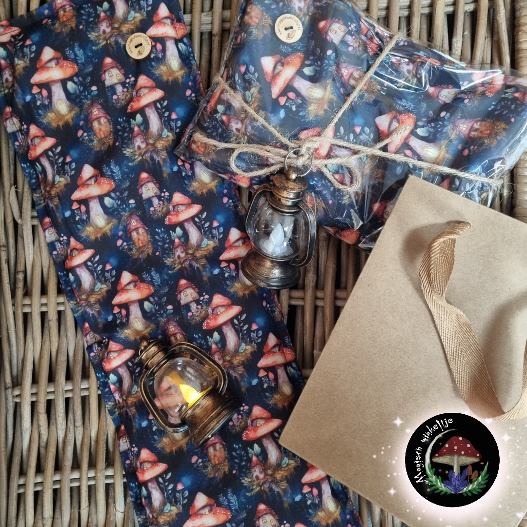 🌿✨️🍄Handgemaakte Pittenzak – Magisch Bos